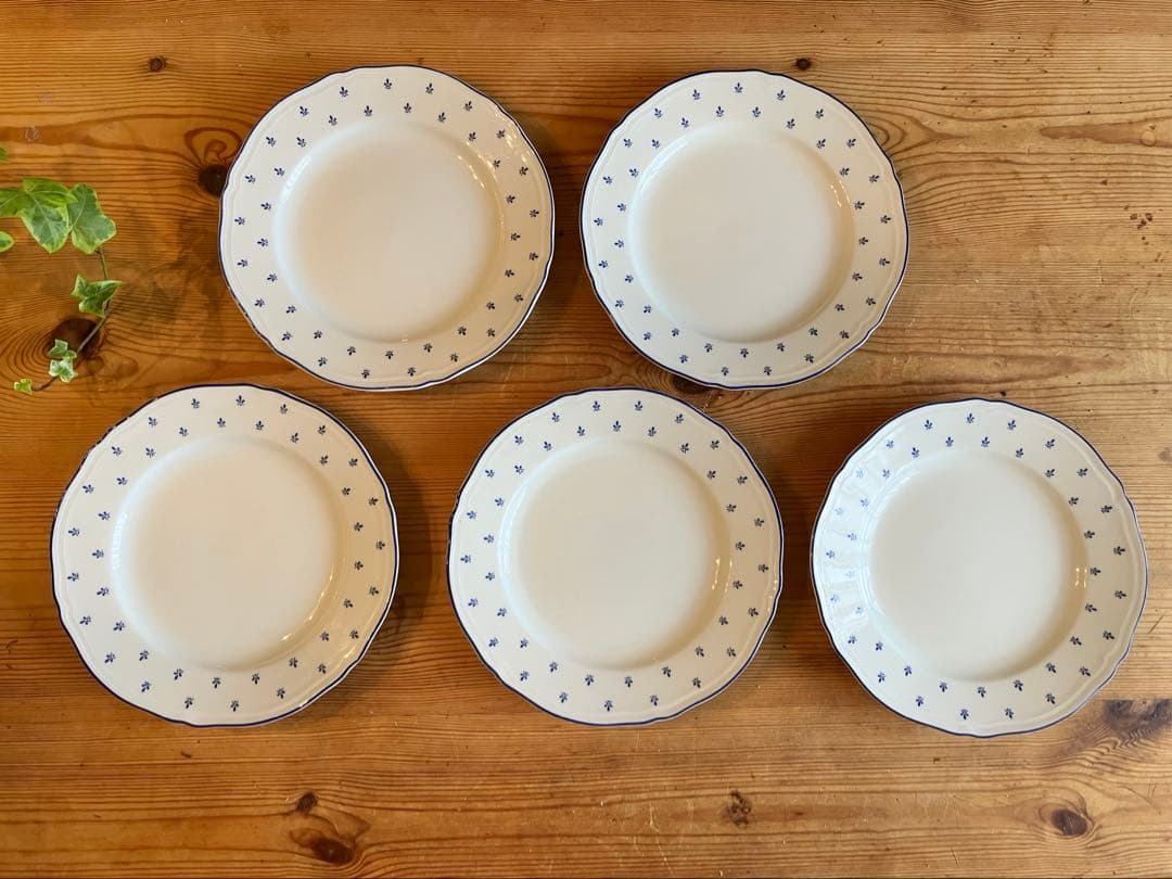 ジノリ　アンティコロイヤルブルー　19デザートプレート×5