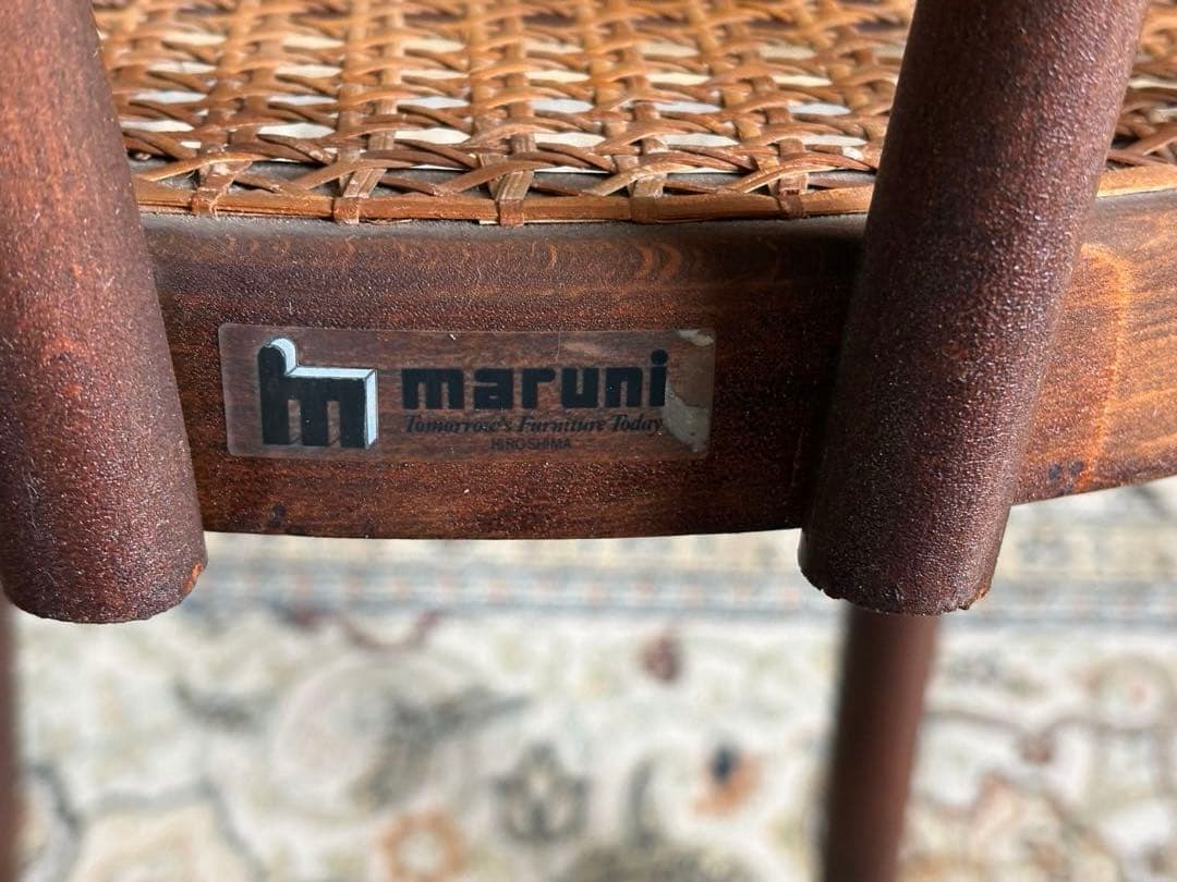 maruni　ウッドチェア　ラタン　椅子　カフェチェア　クラシック　IG