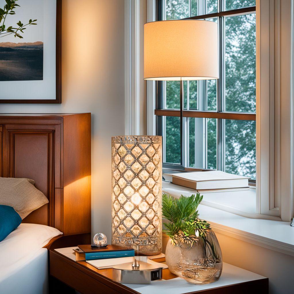 クリスタルテーブルランプ モダン タッチ調光 USB充電ポート付き