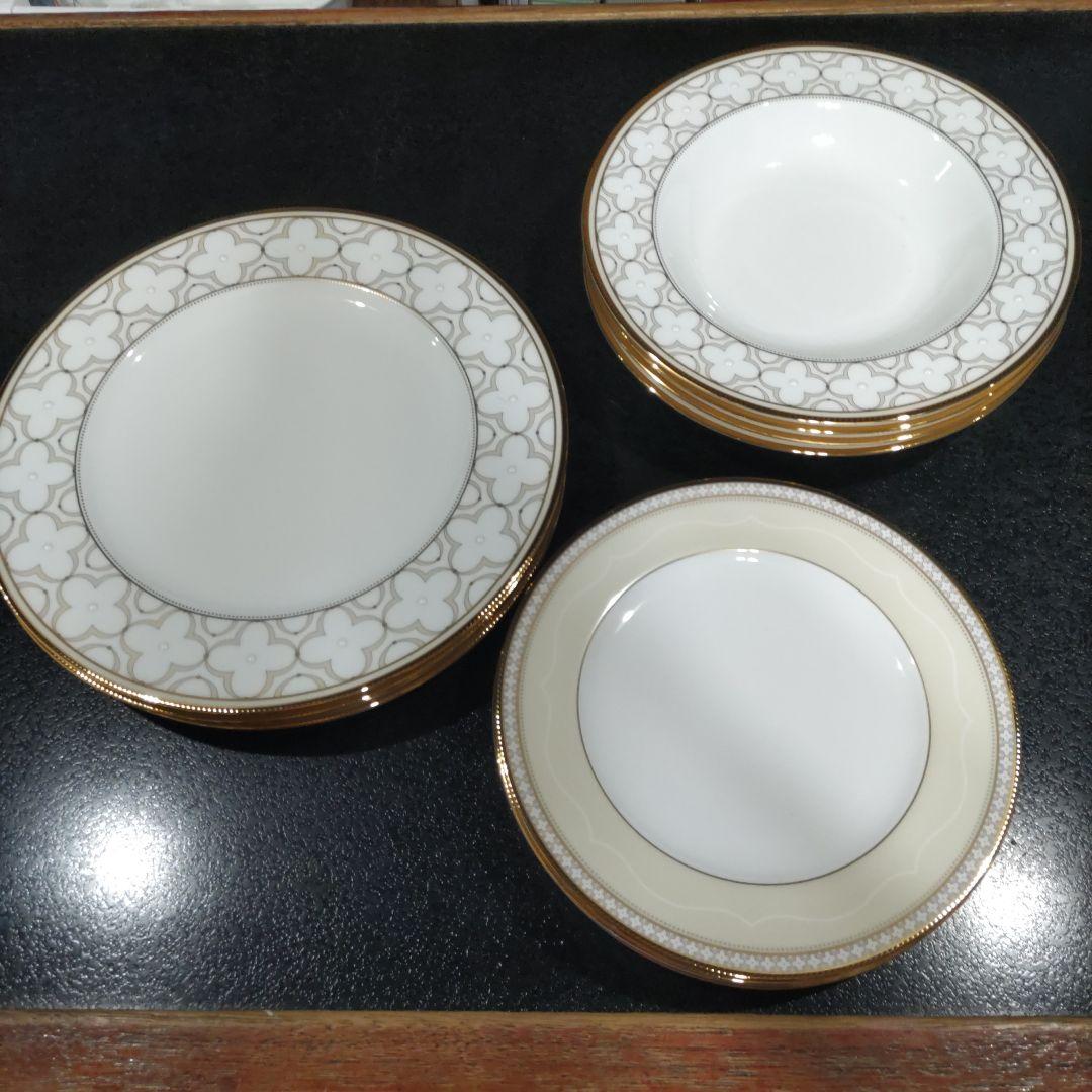 ノリタケ・トレフォリオゴールドシリーズ　クローバー食器セット １２Pセット