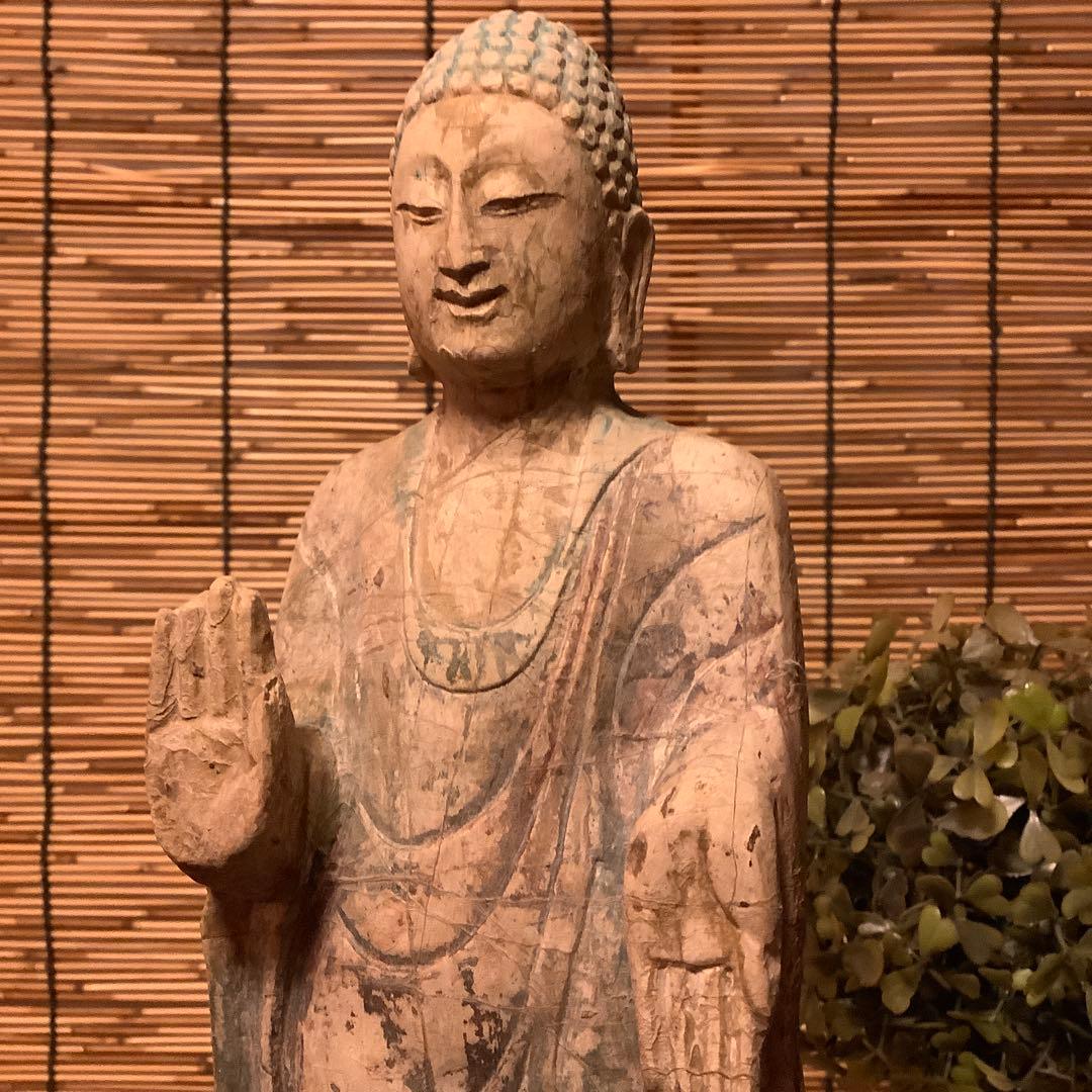 マツ様keep北魏「石仏阿弥陀如来」南北朝時代・北斎・北魏様式・大乗仏教寺院放出