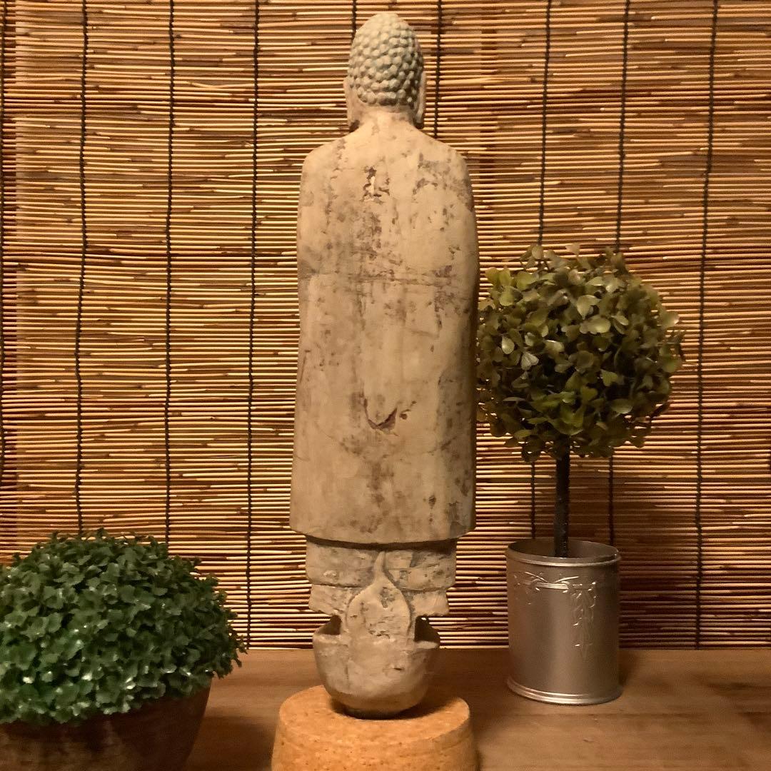 マツ様keep北魏「石仏阿弥陀如来」南北朝時代・北斎・北魏様式・大乗仏教寺院放出