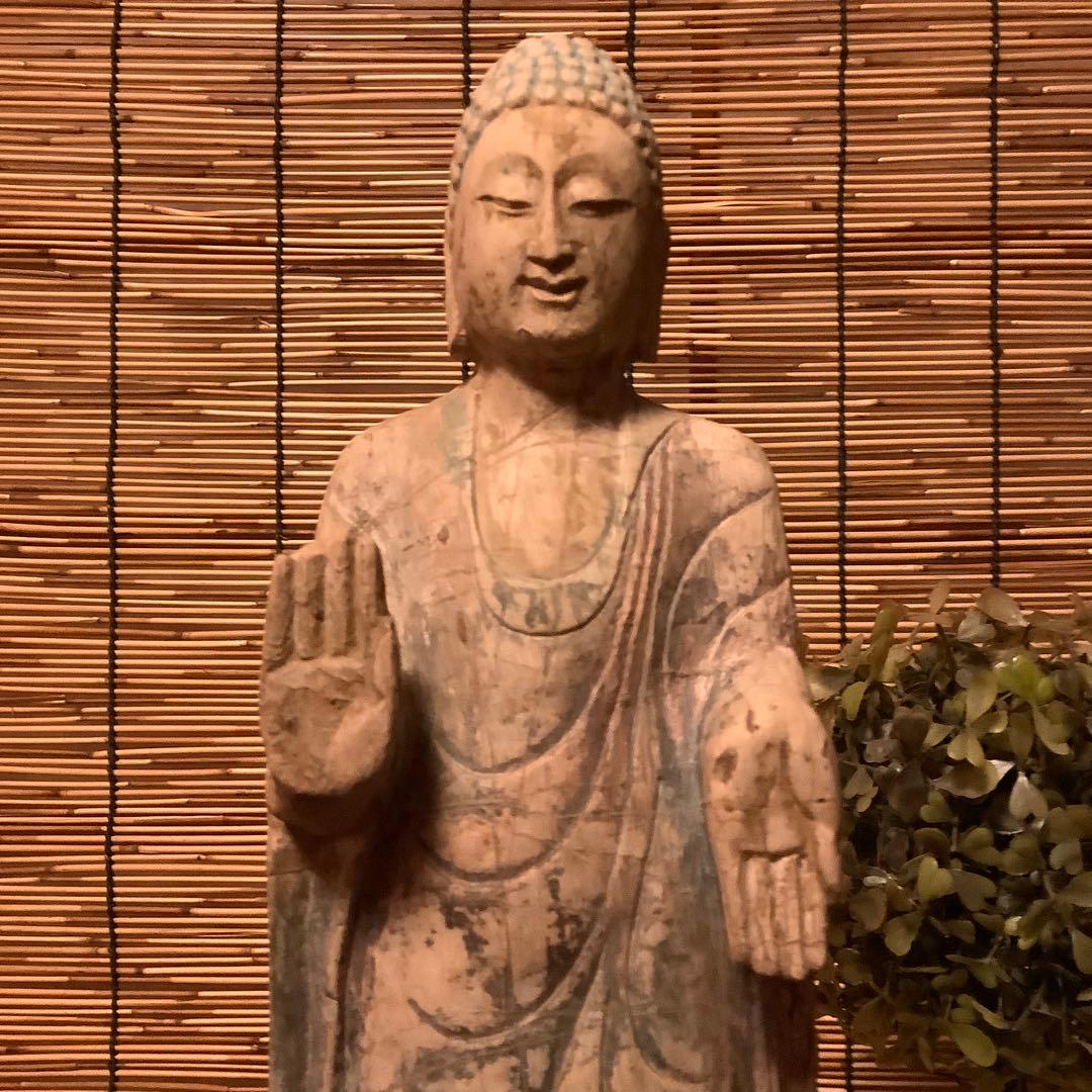 マツ様keep北魏「石仏阿弥陀如来」南北朝時代・北斎・北魏様式・大乗仏教寺院放出