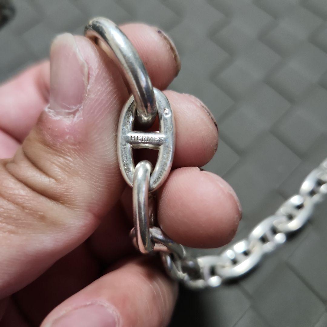 HERMES シルバーチェーンブレスレット　シェーヌダンクル