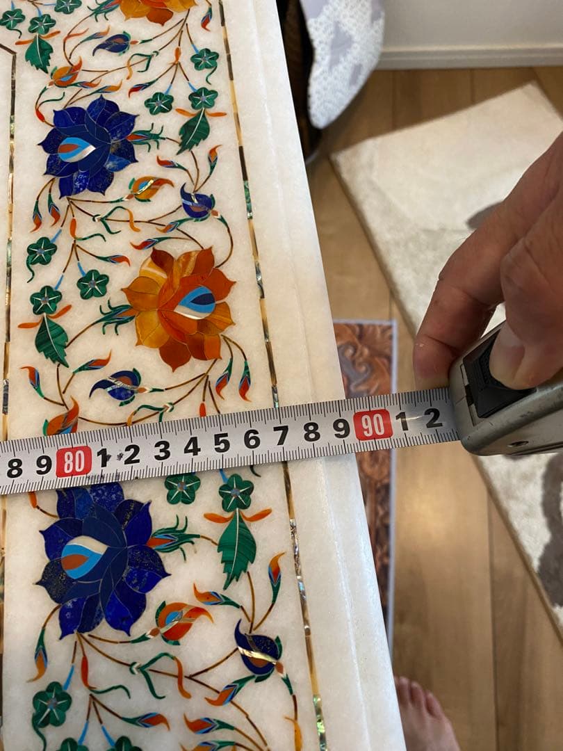 希少レアインド　タージマハール・アグラ地方　直輸入　大理石テーブル　送料込　特価