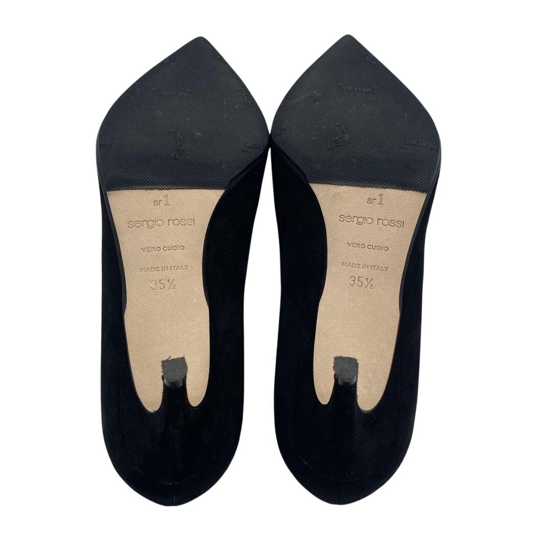 【美品】 セルジオロッシ sr1 パンプス スウェード ブラック 22.5cm