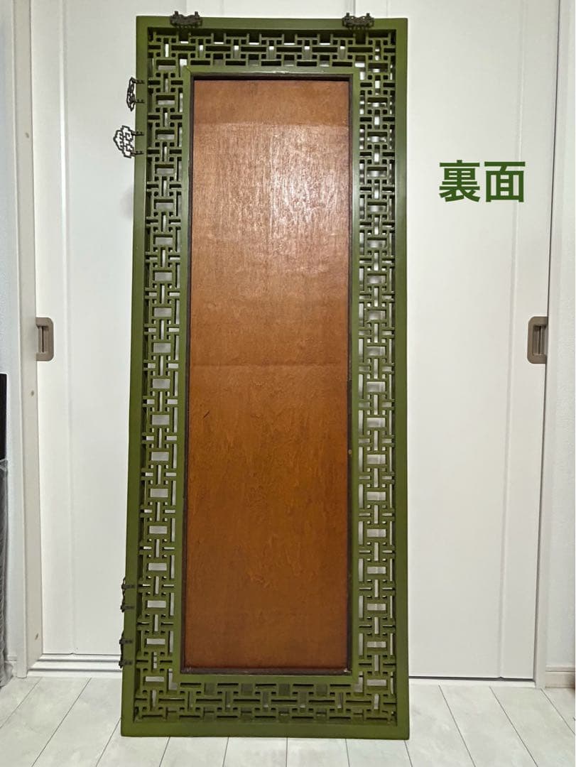 中国アンティーク　ビンテージ　姿見　 大型スタンドミラー　壁掛けミラー