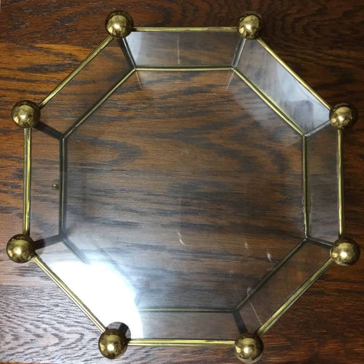 クリスマスセール♪ビンテージ☆八角型ガラスジュエリーケース ショーケース 収納