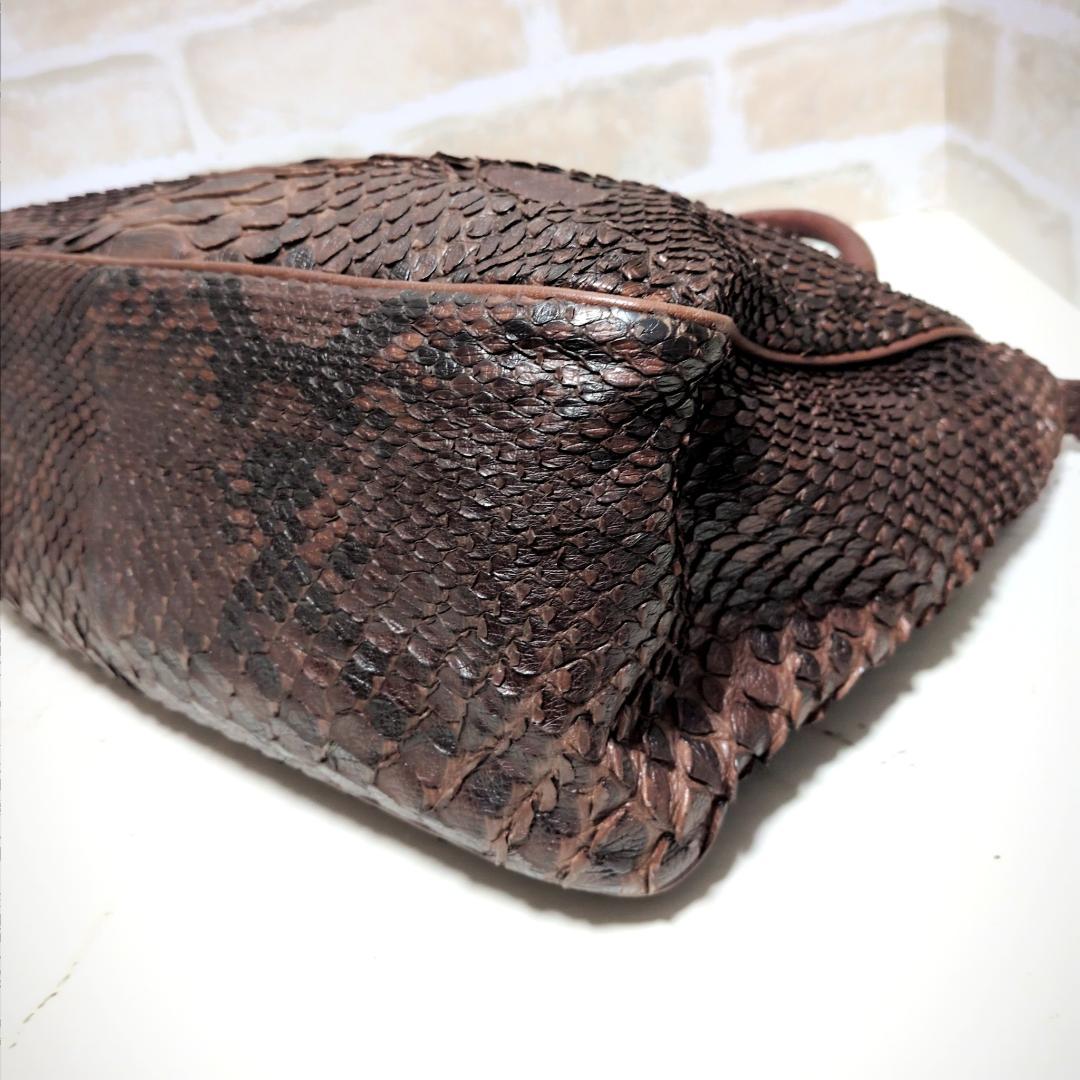 ★IBIZA【イビサ】パイソン トートバッグ ダークブラウン 良品 レア