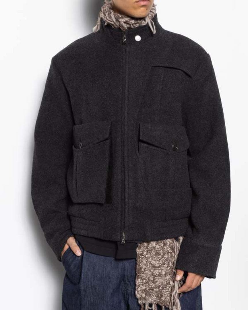 ジャケット・アウター NULLUS DECONSTRUCTED STAND COLLAR JACKET