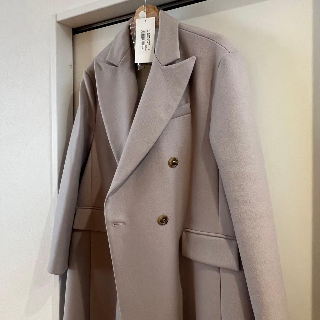 mm6 MM6 ダブルブレスト ロングコート 36 グレー　アウター