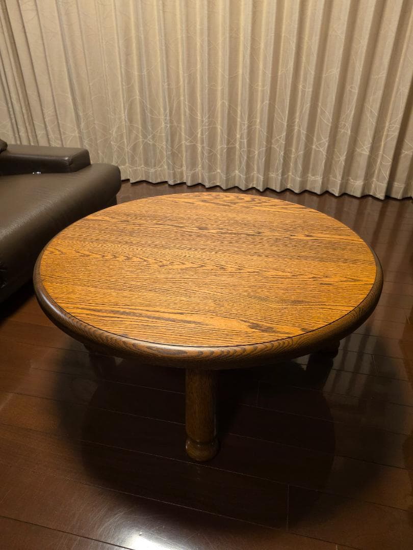 無垢材　丸テーブル(オーク)