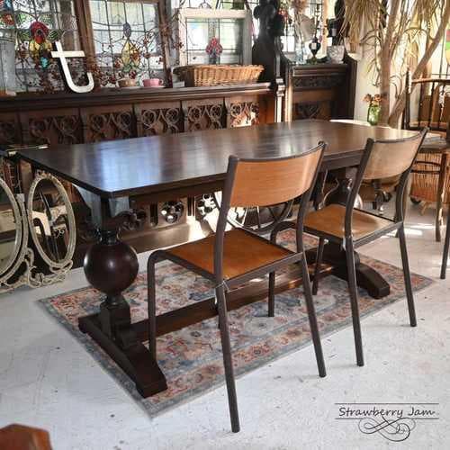 IFU-417 英国アンティーク オーク ダイニングテーブル 作業台 テーブル