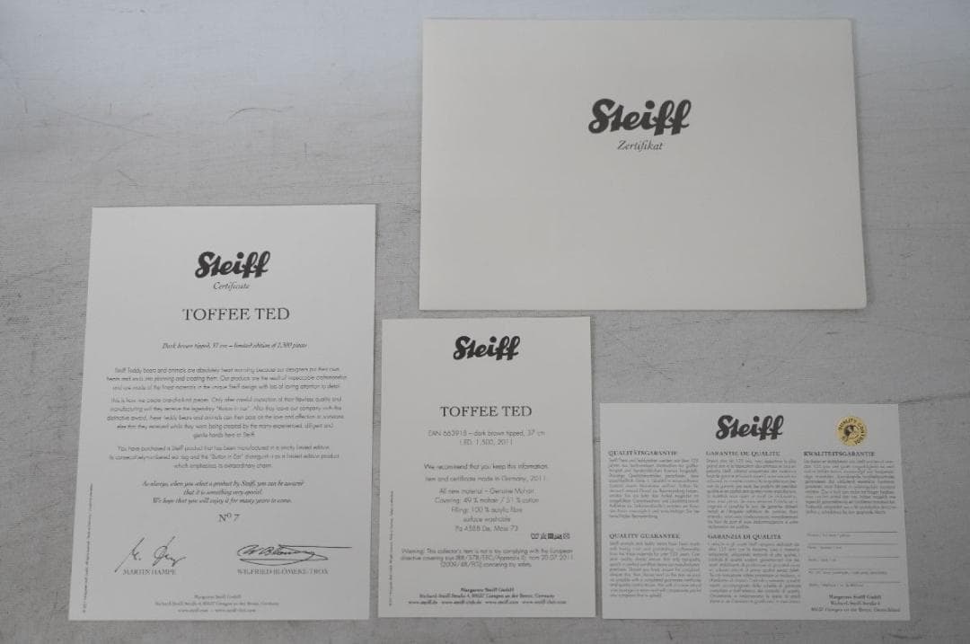 【M02-03】 Steiff シュタイフ トフィーテッド テディベア 2011