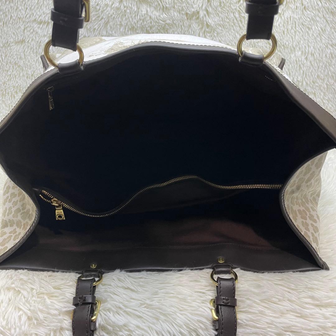 【美品】ハンティングワールド トートバッグ サファリ A4収納可 キャンバス 象