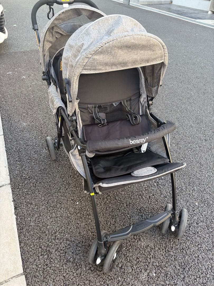 besrey ダブルベビーカー グレー【最終値下げ】
