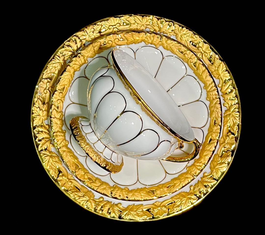 マイセン /※1級品　Xフォーム フルサイズ グランツゴールド 　トリオ