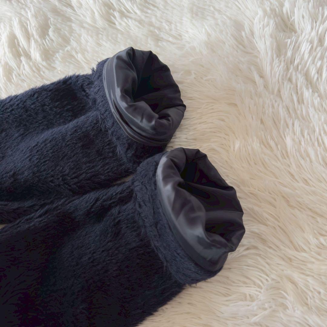 BLUE BLUE✨ARIGATO ファーコート　アルパカ混　ネイビー　2