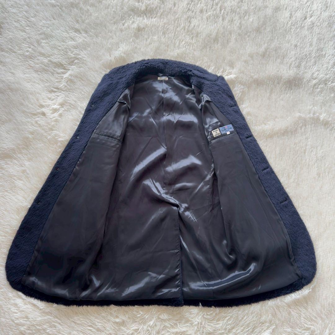 BLUE BLUE✨ARIGATO ファーコート　アルパカ混　ネイビー　2