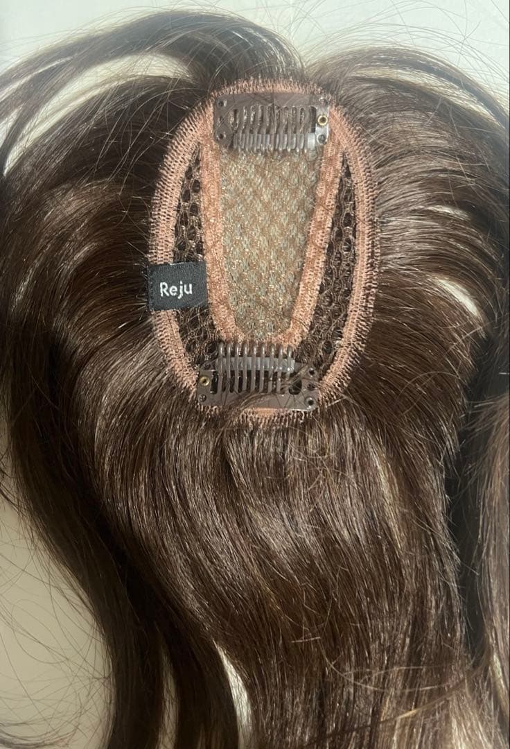 Reju リージュ 部分ウィッグ 人毛100% かつら 栗色 茶色 20cm