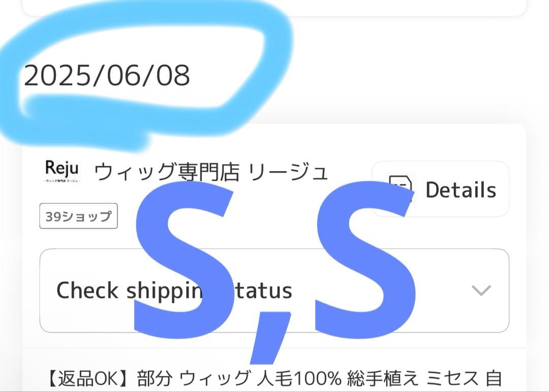 Reju リージュ 部分ウィッグ 人毛100% かつら 栗色 茶色 20cm
