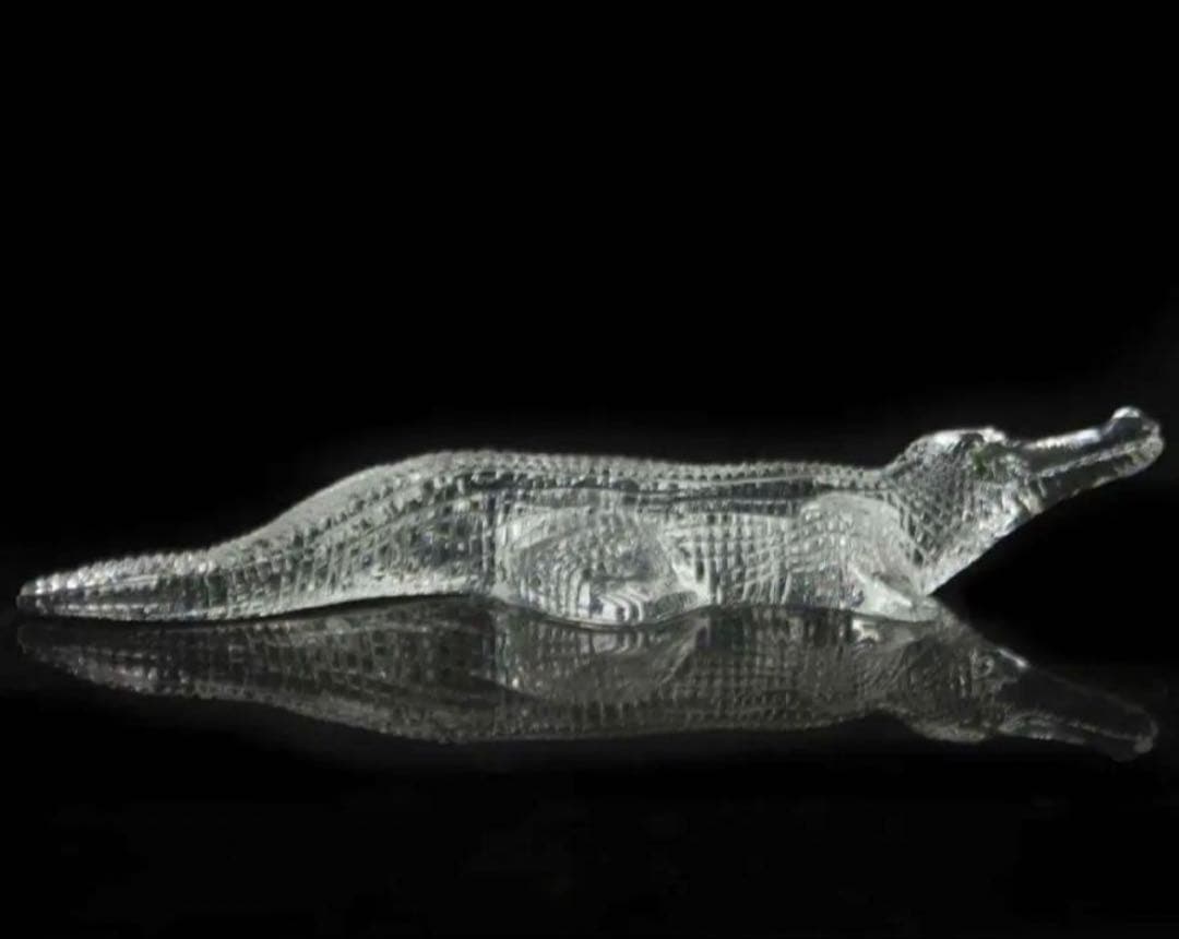 BACCARATバカラ/美品　純正箱付 45cm 「緑の涙」クロコダイル　ワニ