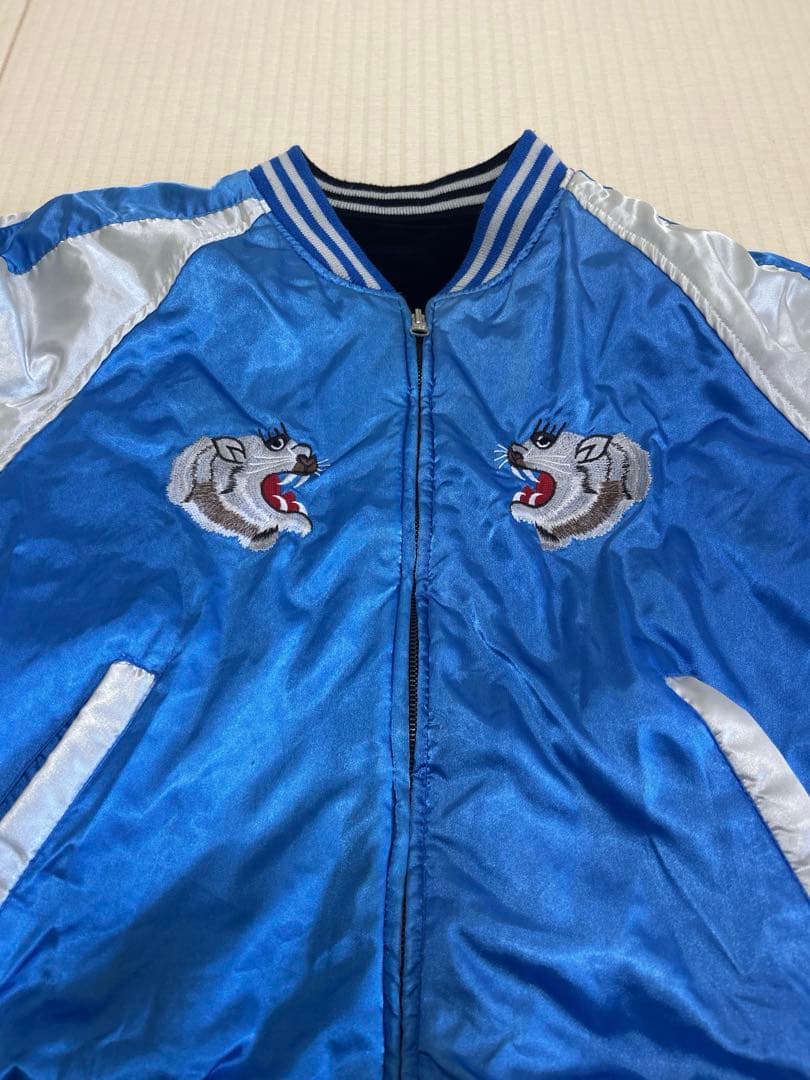 刺繍ドラゴン ベルベット スカジャン　 龍　虎　リバーシブル