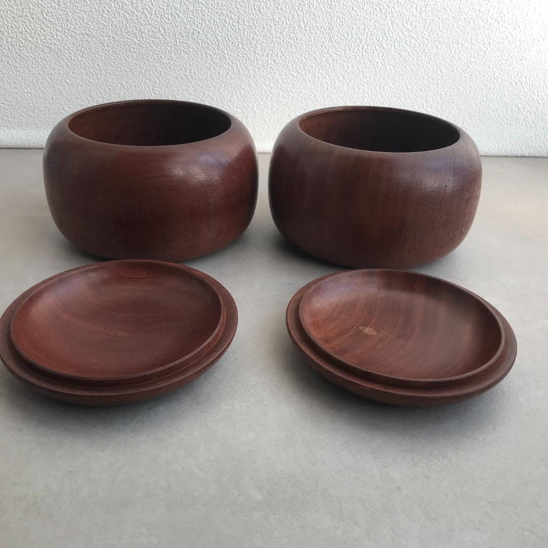 囲碁の駒 白石（黒石）＆ 碁笥 セット 木箱付き