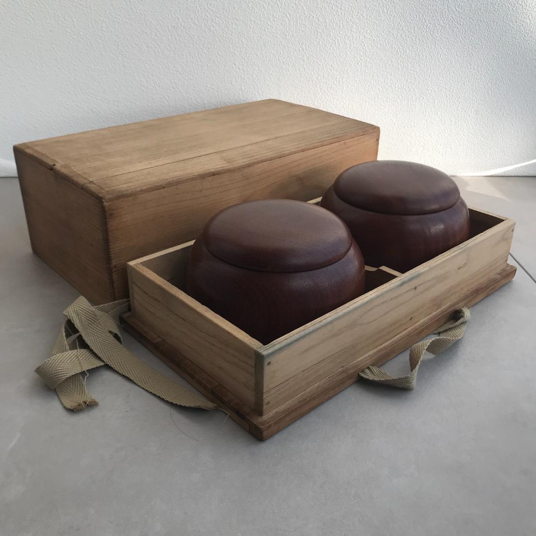 囲碁の駒 白石（黒石）＆ 碁笥 セット 木箱付き