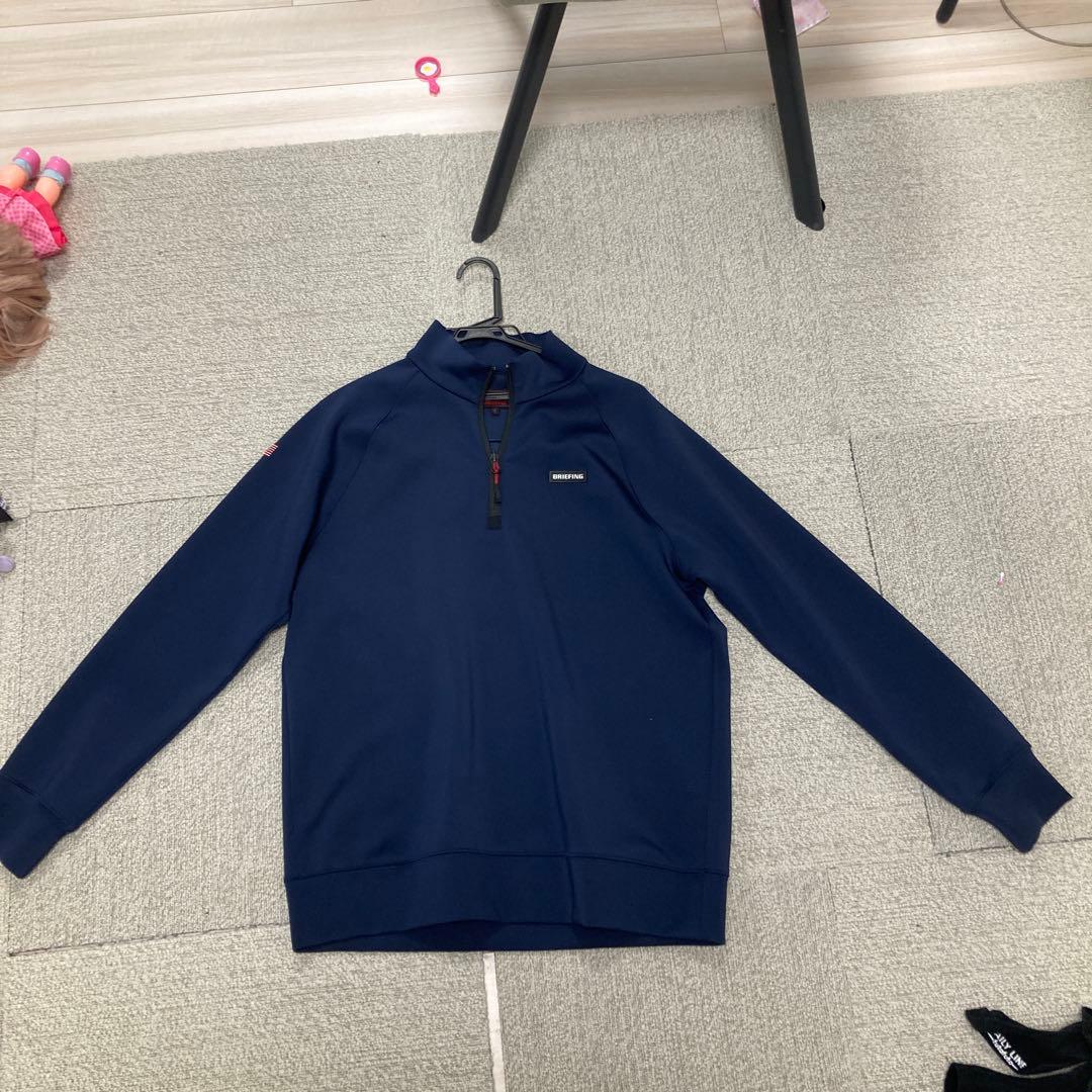 BRIEFING ネイビー ハーフジップジャケット