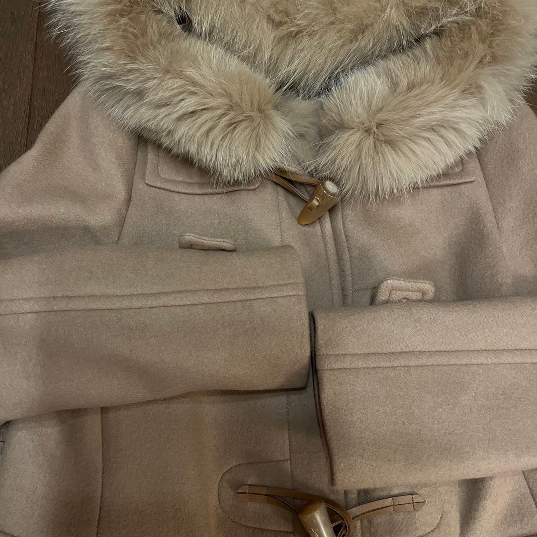 SHIPS ベージュ ダッフルコート ファー付き