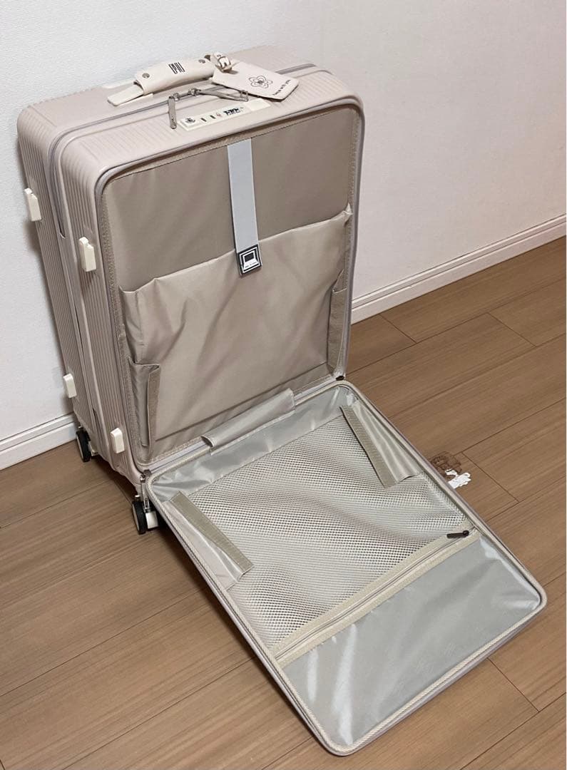 B4U TSAフロントオープン式キャリーケース　Mサイズ　ローズドラジェ