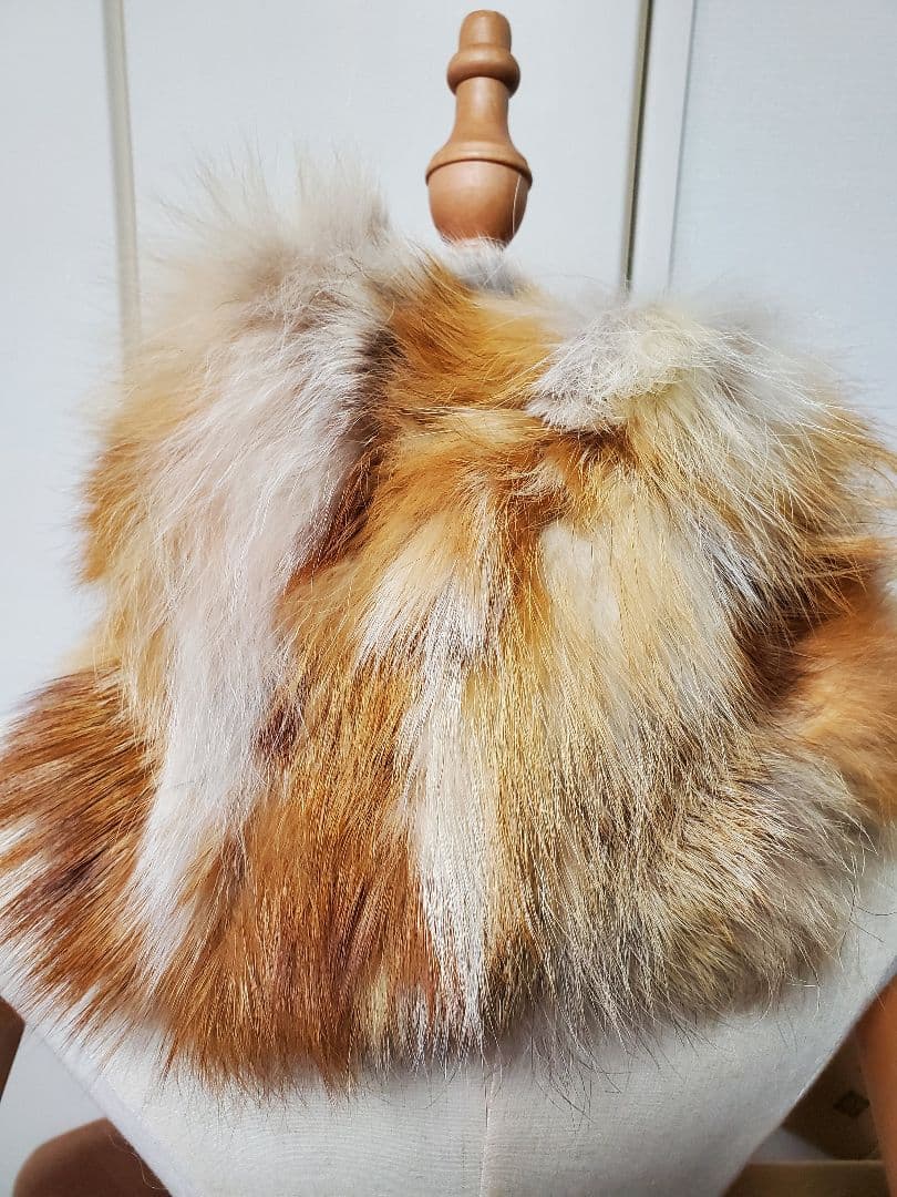 FOXファー スヌード　ブラウンクリーム系 . RACHEL Ge paris