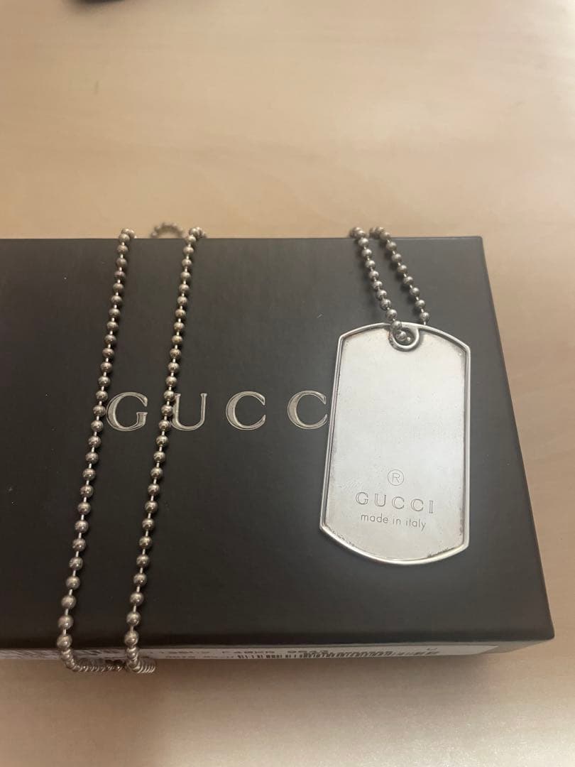 GUCCI グッチ ドッグタグ プレート ネックレス SV925 シルバー925