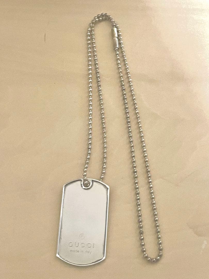 GUCCI グッチ ドッグタグ プレート ネックレス SV925 シルバー925