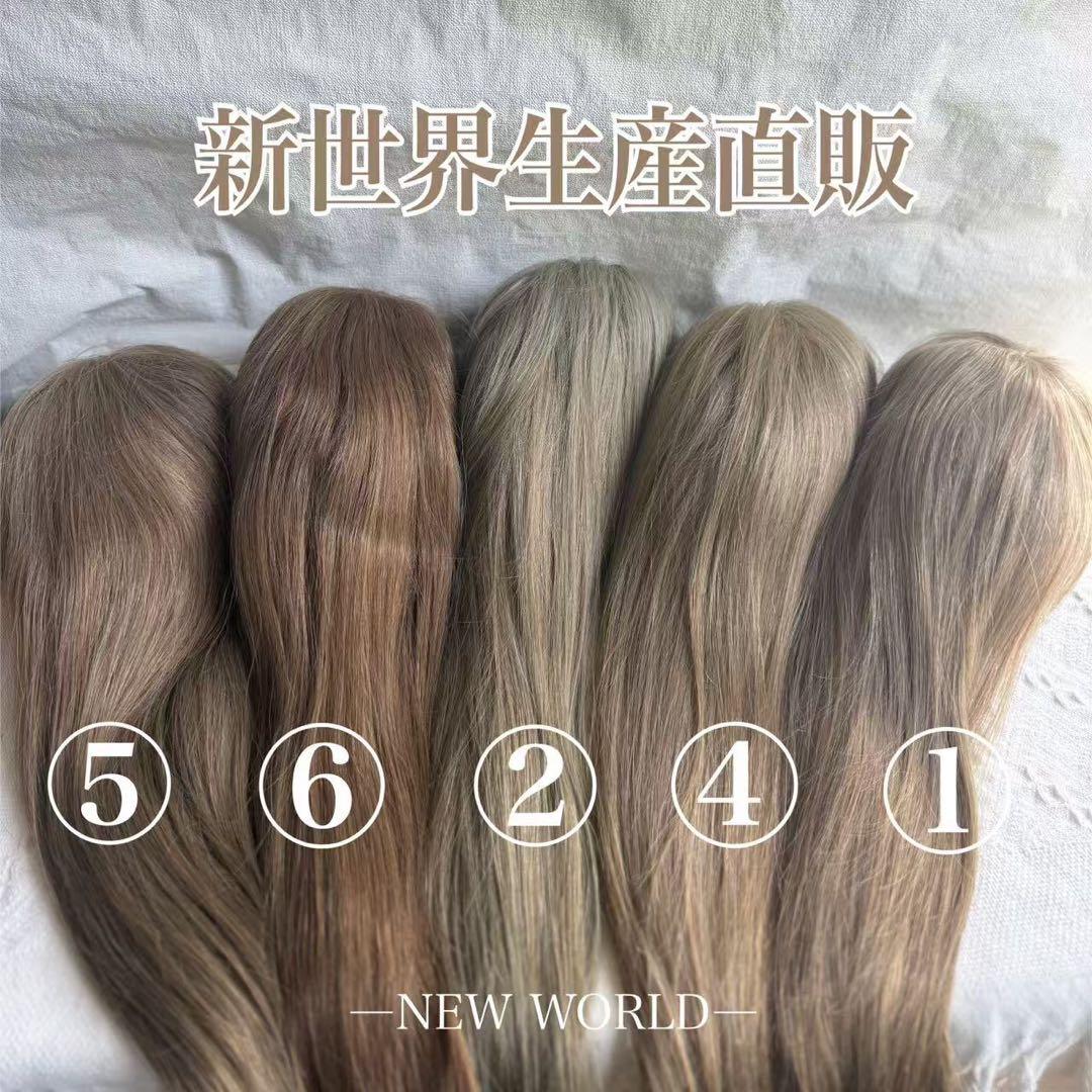2025新世界　人毛100%　フルウィッグ　シルクスキン　医療ウィッグ