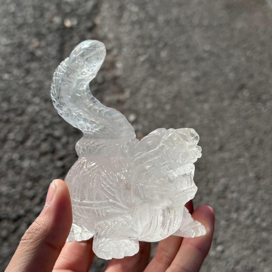 天然石 水晶の玄武様　置物　ご購入前に在庫確認必要G.158