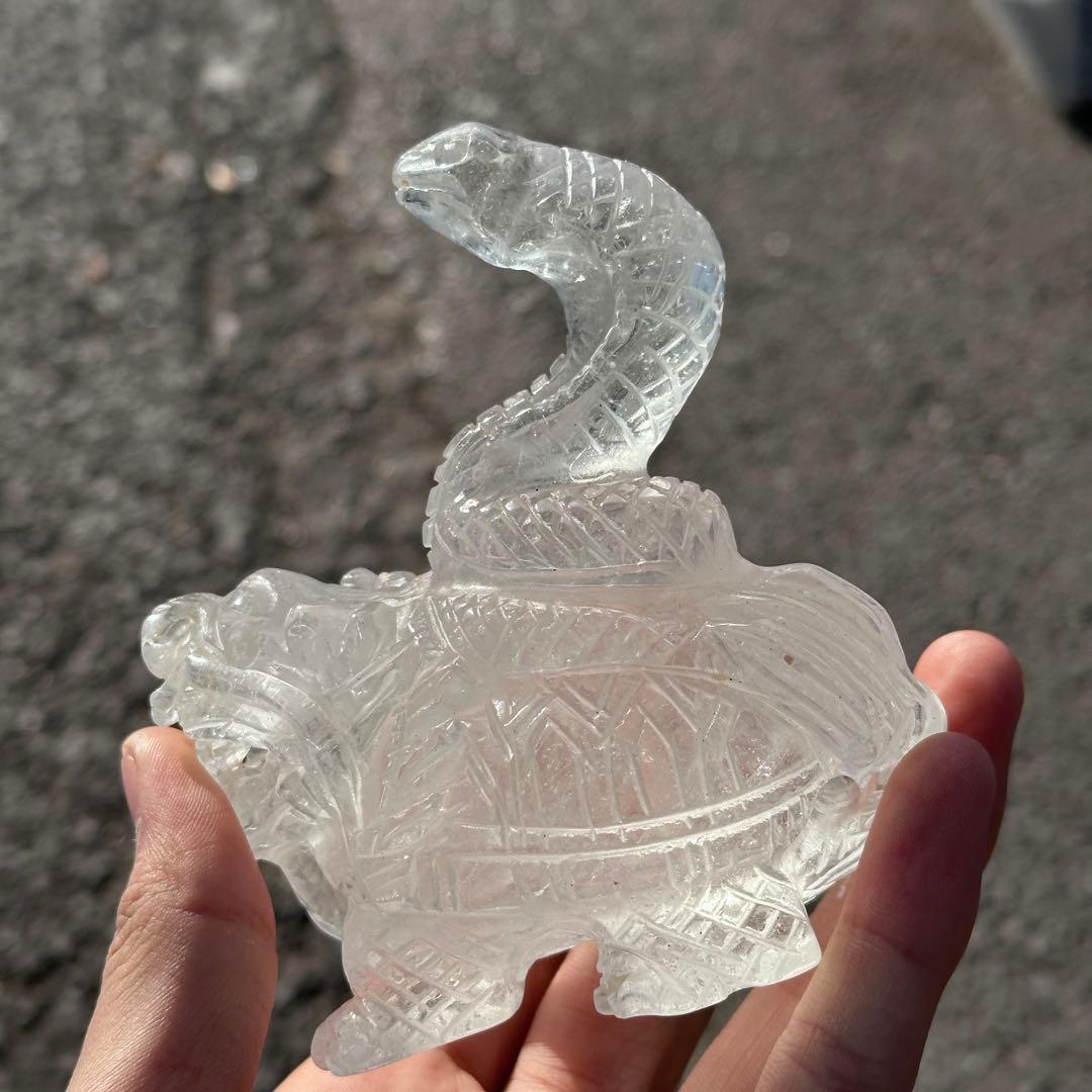 天然石 水晶の玄武様　置物　ご購入前に在庫確認必要G.158