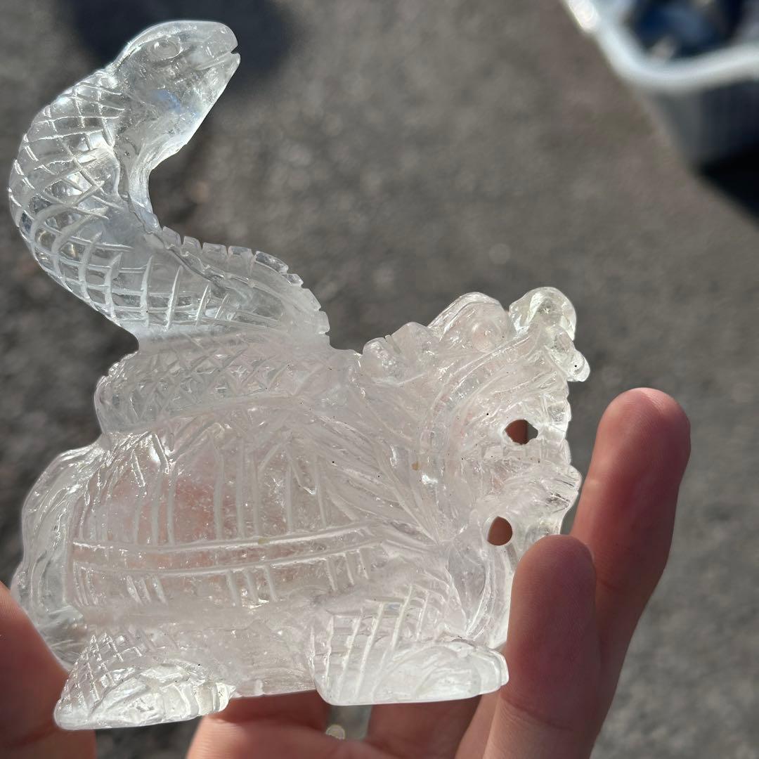 天然石 水晶の玄武様　置物　ご購入前に在庫確認必要G.158