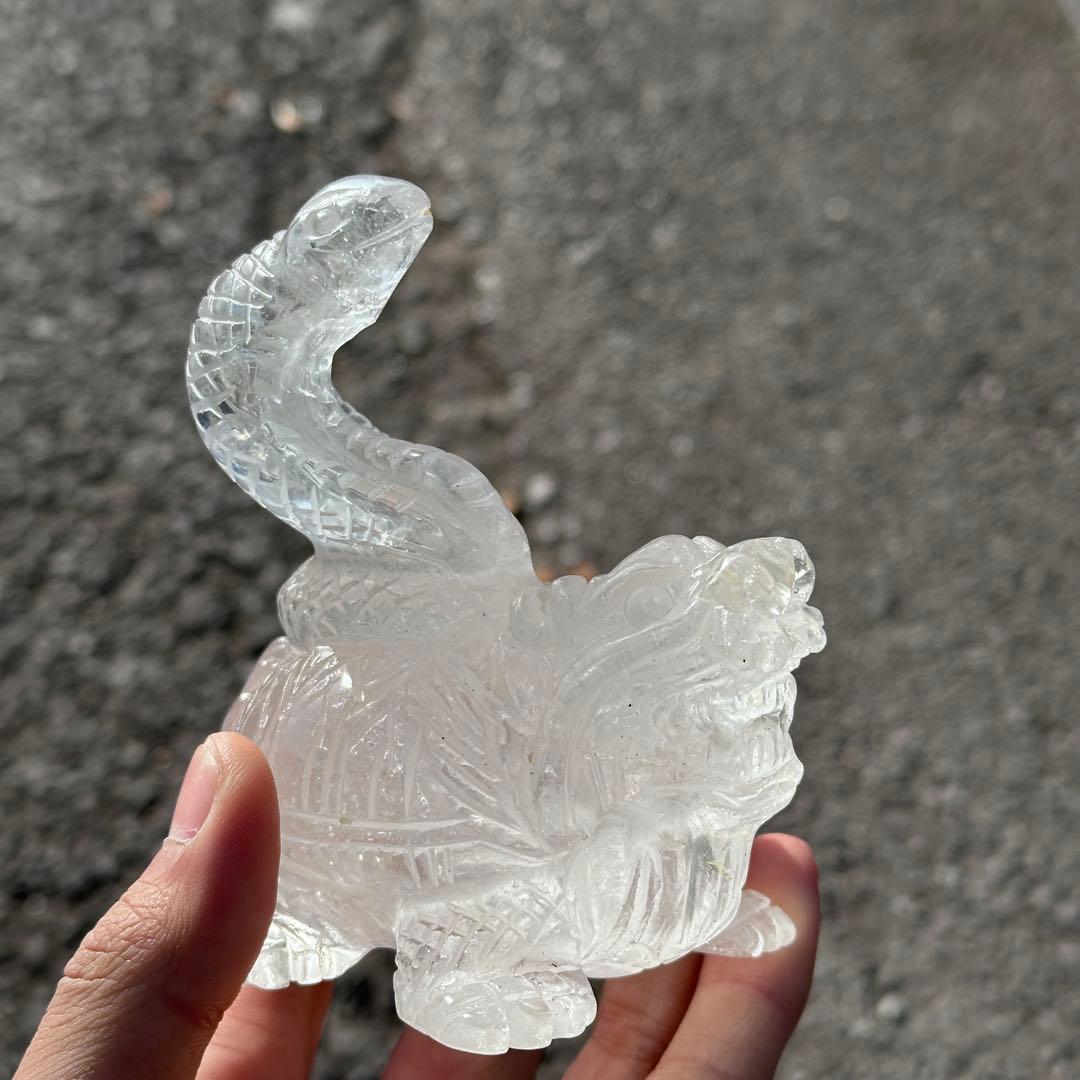 天然石 水晶の玄武様　置物　ご購入前に在庫確認必要G.158