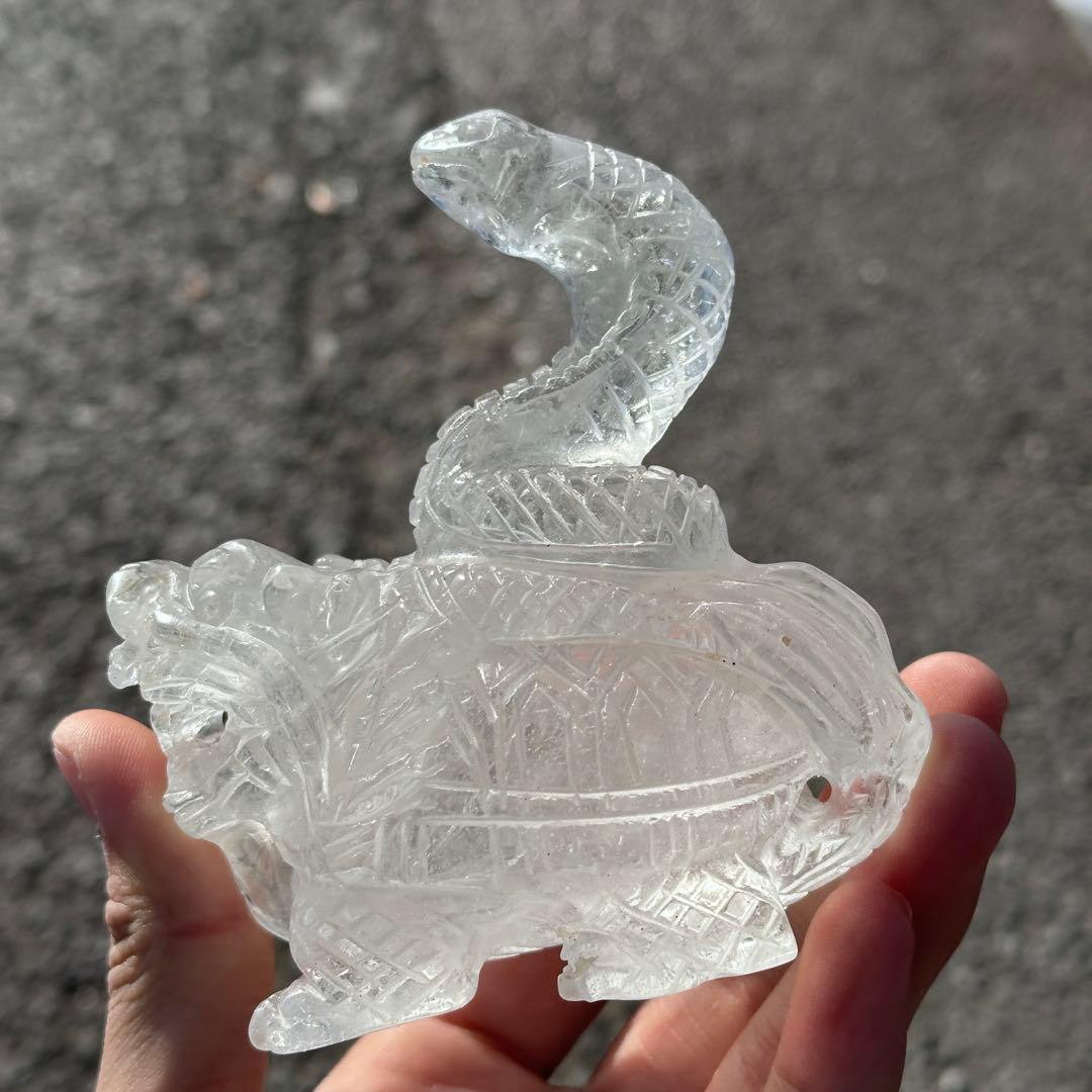 天然石 水晶の玄武様　置物　ご購入前に在庫確認必要G.158