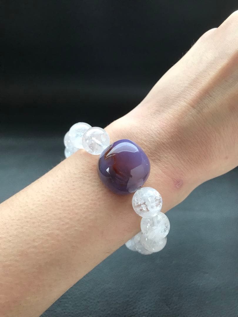 紫桜瑪瑙とホワイトファントム❣️16.5cm