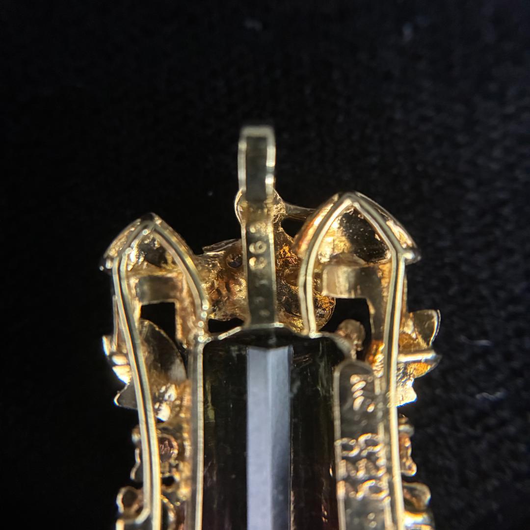 K18 トルマリン ダイヤ ペンダント 鑑別書付