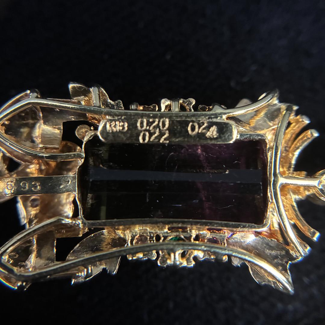 K18 トルマリン ダイヤ ペンダント 鑑別書付