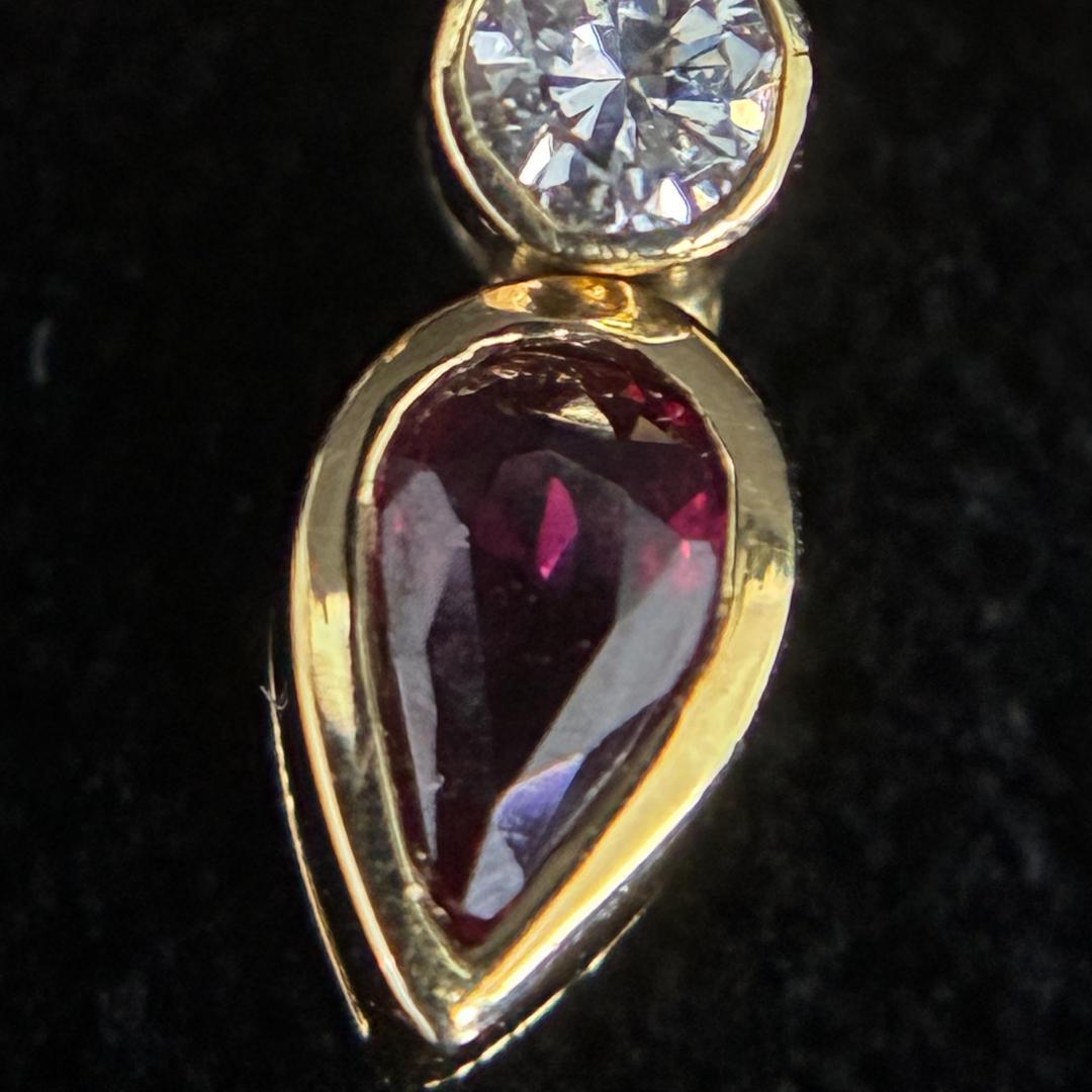 K18 トルマリン ダイヤ ペンダント 鑑別書付