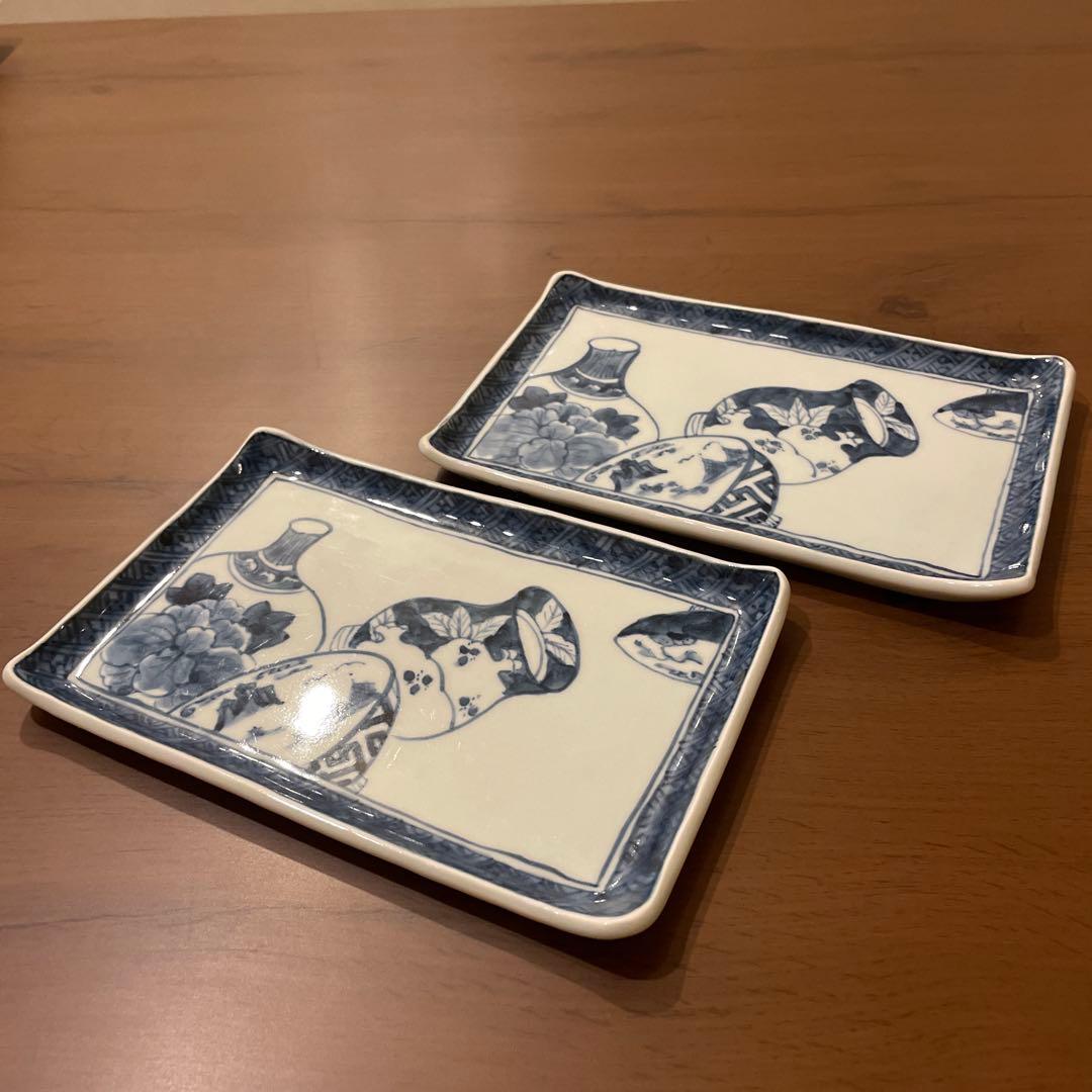 有田焼　割烹皿　楓の葉形状の皿 2色セット