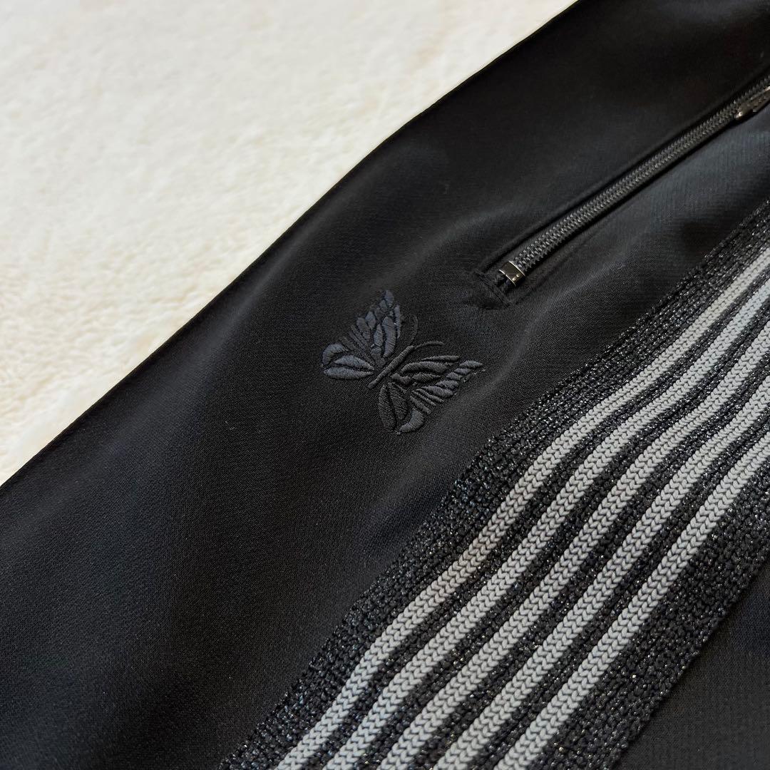 【極美品】Needles LHP別注 トラックパンツ ストレート XS 黒銀ラメ