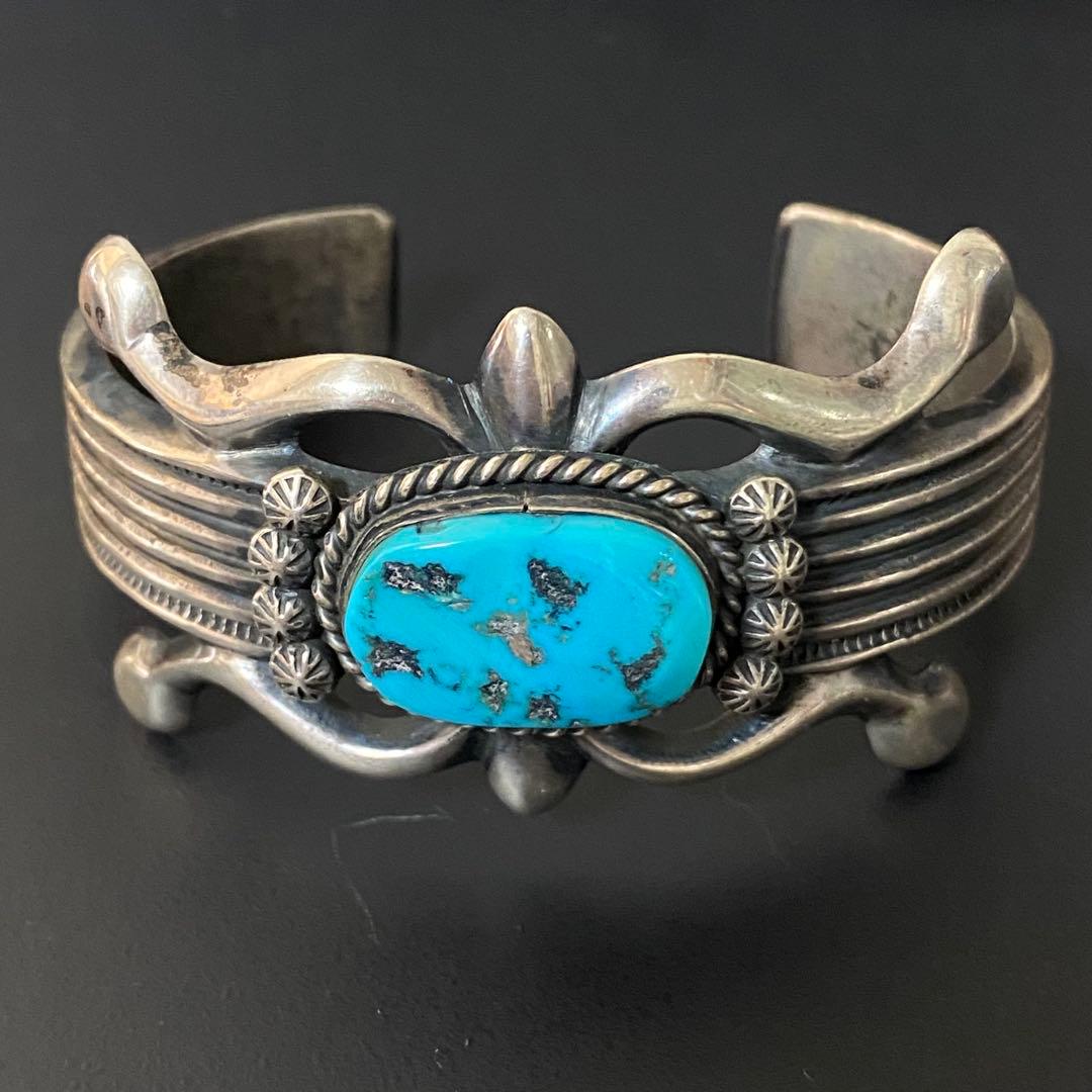 ターコイズ バングル ナバホ アメカジ トルコ石 ターコイズブルー シルバー
