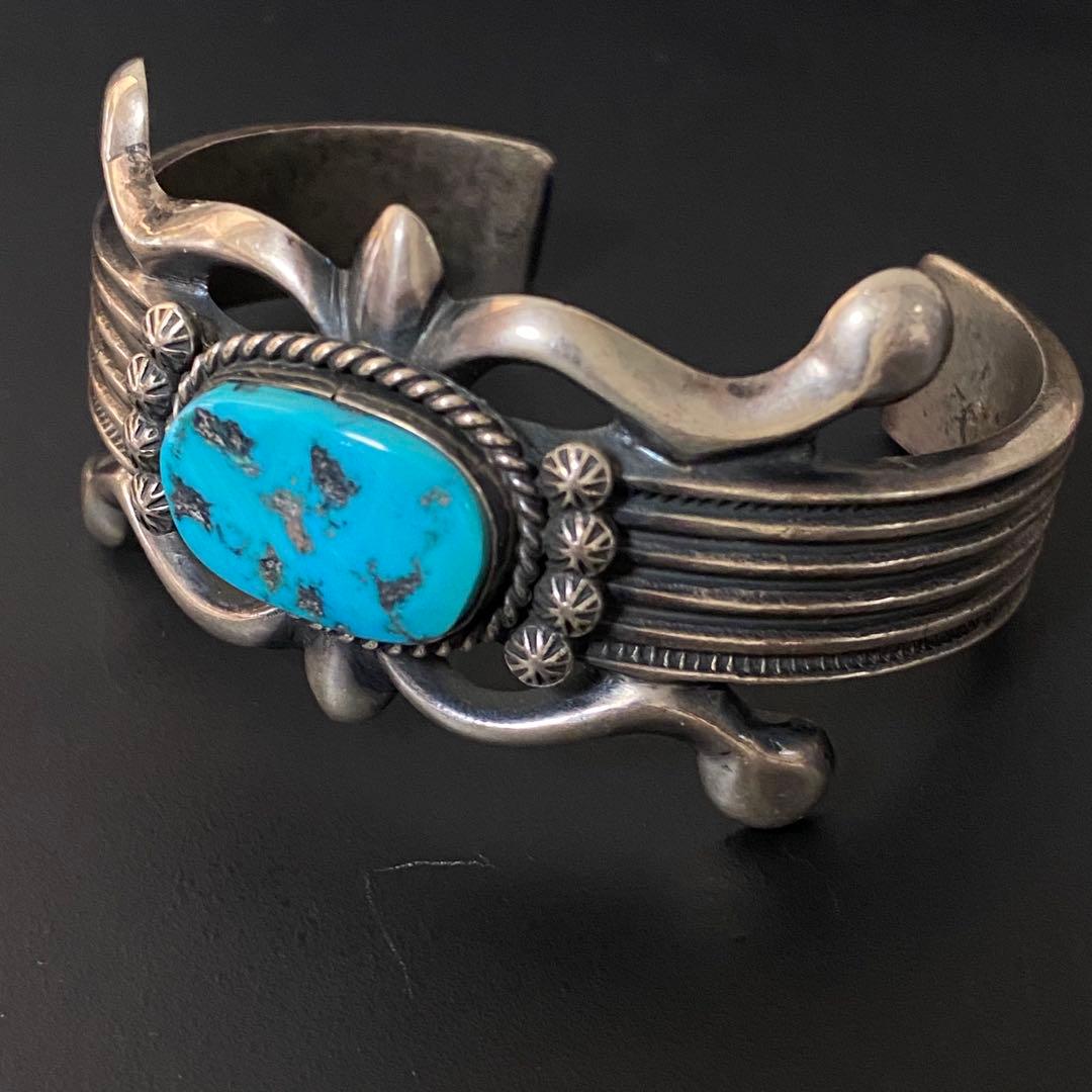 ターコイズ バングル ナバホ アメカジ トルコ石 ターコイズブルー シルバー