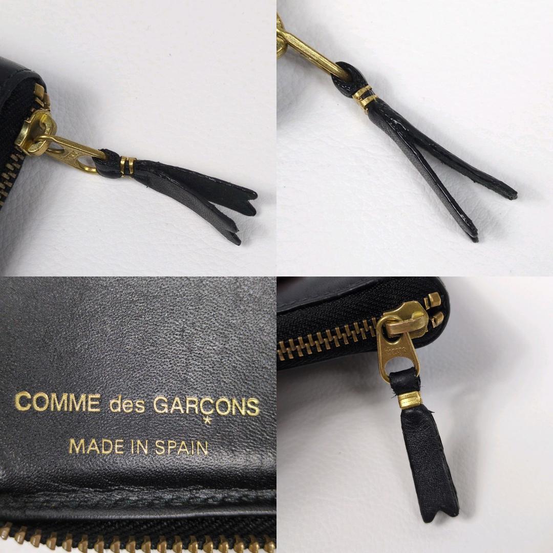 コムデギャルソン ラウンドジップ ファスナー 二つ折り財布 ブラック